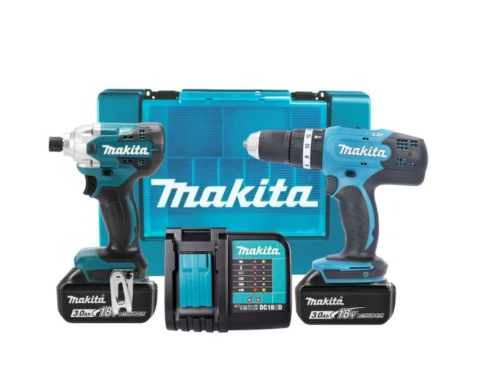 Makita DLX2336F01 18V  Li-ion LXT Cordless Combi Drill & Impact Driver With 2 x 3Ah Batteries, Charger & Carry Case