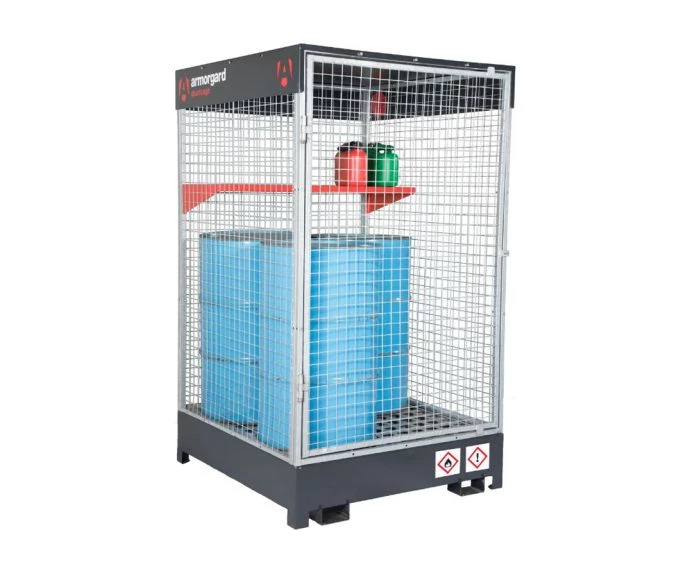 Armorgard DRC4 Drum Cage COSHH Compliant Hazardous 1280mm x 1220mm x 2100mm Substances Storage | DRC4