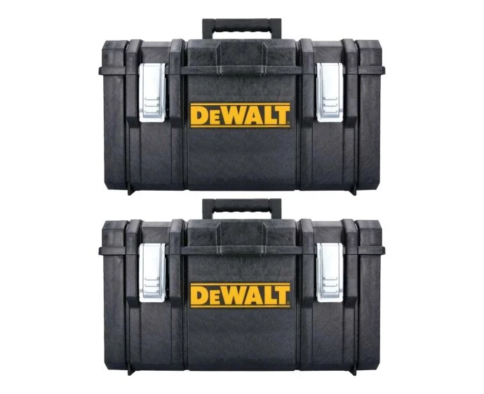 DeWalt 1.0 DS300 Stackable Tool Box Without Tote Tray & Metal Clip- Twin Pack