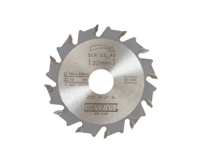 DeWalt DT1306-QZ Extreme 102mm x 12mm 22T TCT Biscuit Joiner Circular Saw Blade