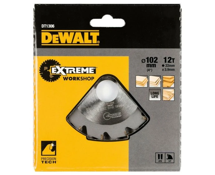 DeWalt DT1306-QZ Extreme 102mm x 12mm 22T TCT Biscuit Joiner Circular Saw Blade