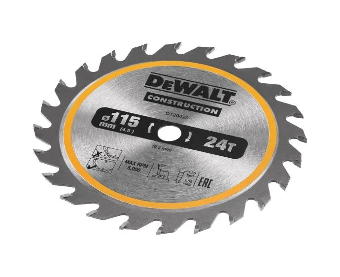 DeWalt DT20420-QZ 115 x 9.5mm x 24T TCT Construction Circular Saw Blade