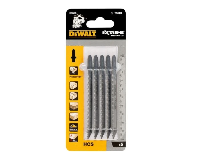 DeWalt DT2205-QZ T101B Extreme XPC Jigsaw Blade for Wood 100mm - 5 Piece