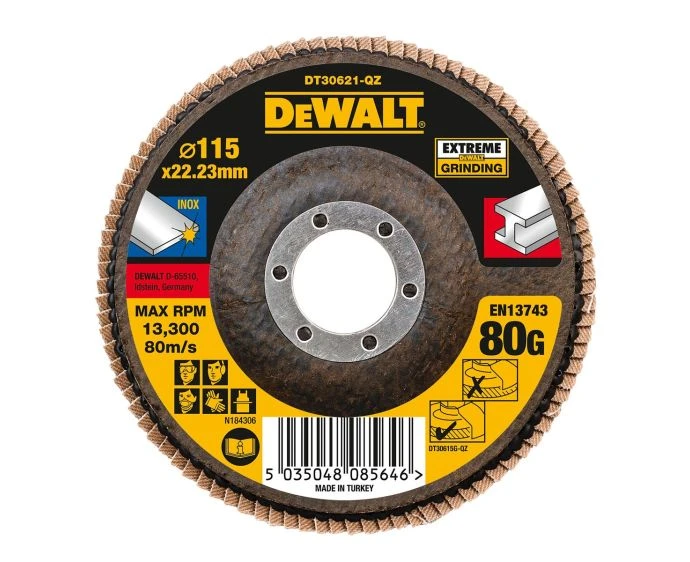 Dewalt DT30621-QZ Extreme Flap Disc 115 X 22.2Mm 80G