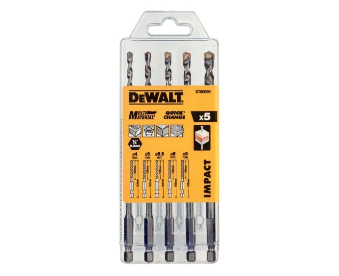 DeWalt DT60099-QZ 5 Piece Extreme Impact Masonry Drill Bit Set