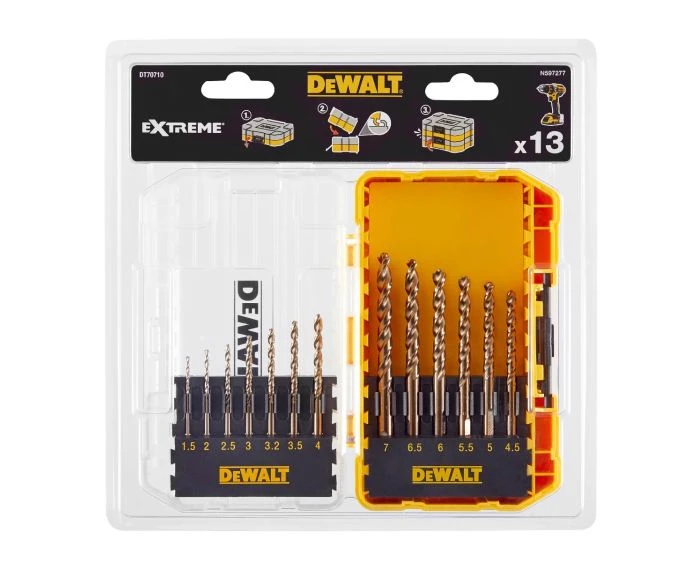 DeWalt DT70710-QZ 13 Piece Extreme 2 TOUGHCASE Metal Drilling Bit Set