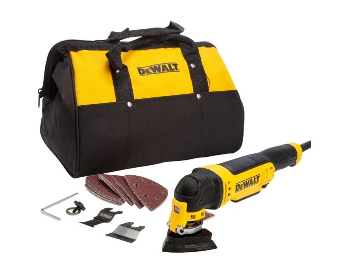DeWalt DWE315B-GB 240V Oscillating Multi-Tool Kit With Accessories In Bag