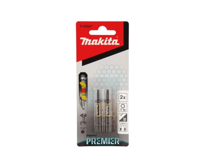Makita E-03327 Premier Torsion Screw Impact Bit TX10 50mm - 2 Pieces