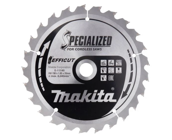 Makita E-11140 Efficut T.C.T 190 x 20 mm, 25T Circular Saw Blade