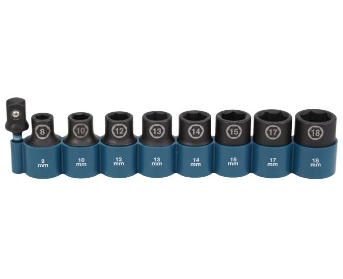 Makita E-16645 9 Piece 1/2'' Impact Socket Set With Hex Adapter