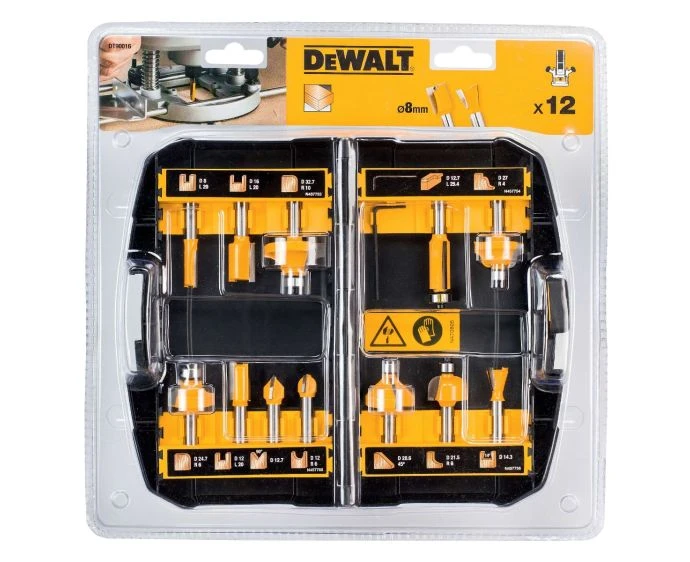 DeWalt DT90016-QZ 12 Piece 8mm Router Bit Set