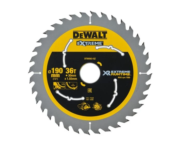 DeWalt DT99563-QZ XR Xtreme Runtime 190mm x 30mm x 36T Circular Saw Blade