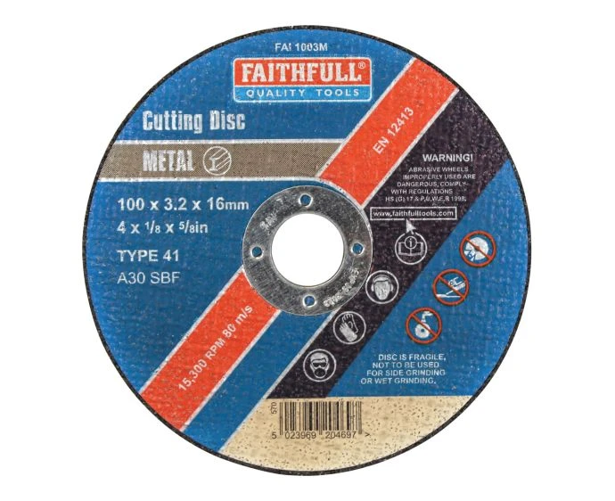 Faithfull FAI1003M Metal Cut Off Disc 100 x 3.2 x 16mm