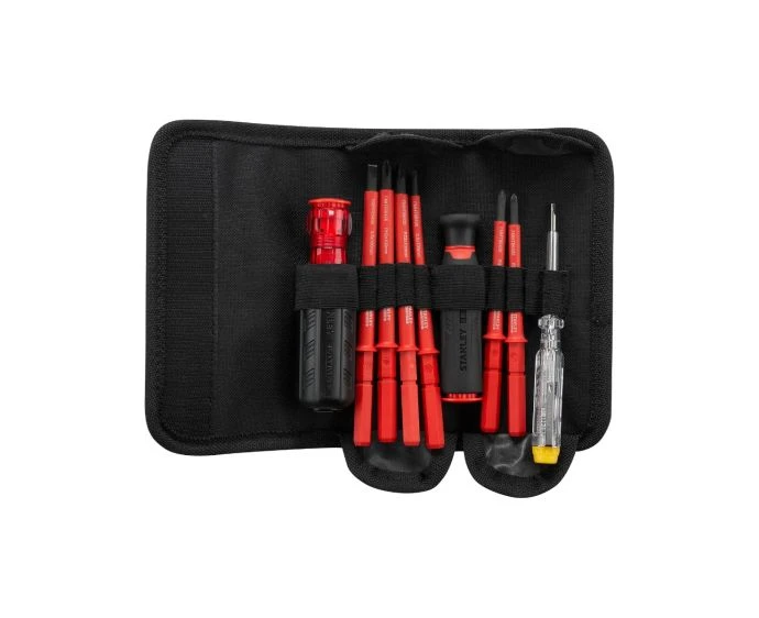 Stanley FMHT66426-0 FatMax 10 Piece VDE Multi-Bit Screwdriver Set With Pouch