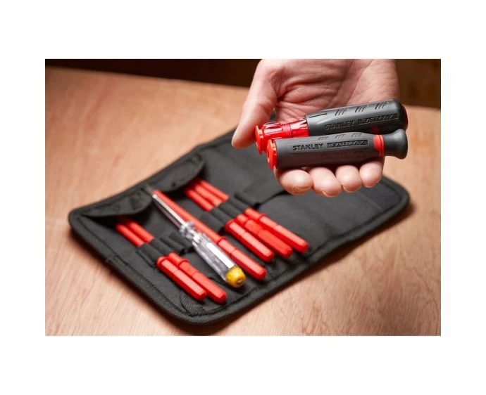 Stanley FMHT66426-0 FatMax 10 Piece VDE Multi-Bit Screwdriver Set With Pouch