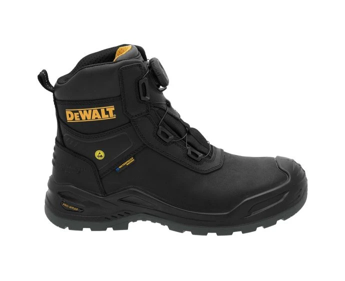 DeWalt Lander BOA Waterproof Nubuck Leather Safety Work Boots, Black – Size 10