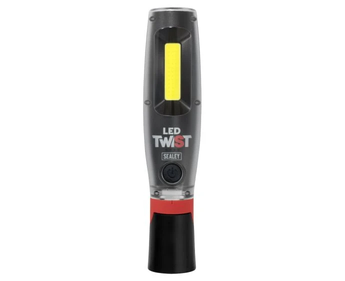 Sealey Rechargeable LED Twist Inspection Light 20W COB & 3W SMD, 3000lm, Magnetic Base & Power Bank | LED3001