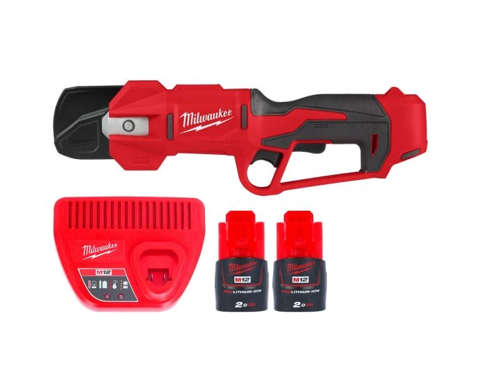 Milwaukee M12BLPRS-202 12V M12 Cordless Brushless Pruning Shears With 2 x 2.0AH Batteries & Charger