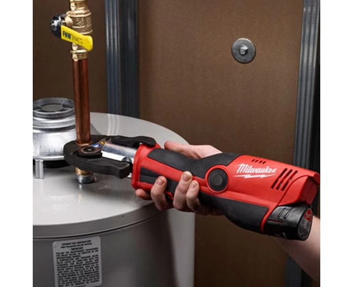 Milwaukee M12HPT-202C-M-SET Sub Compact Force Logic Hydraulic Press Tool With 2 x 2.0Ah Batteries, Charger & Kitbox