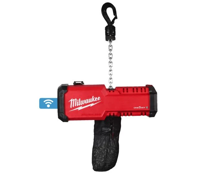 Milwaukee M18BLCHTO-121 M18 18V Cordless Brushless 1 Ton ONE-KEY Chain Hoist With 1 x 12.0Ah Forge Battery & Charger