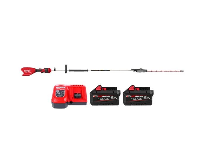 Milwaukee M18FHETE27-802 18V M18 FUEL Cordless Brushless Pole Articulating Hedge Trimmer 267cm With 2 x 8.0Ah Batteries & Charger