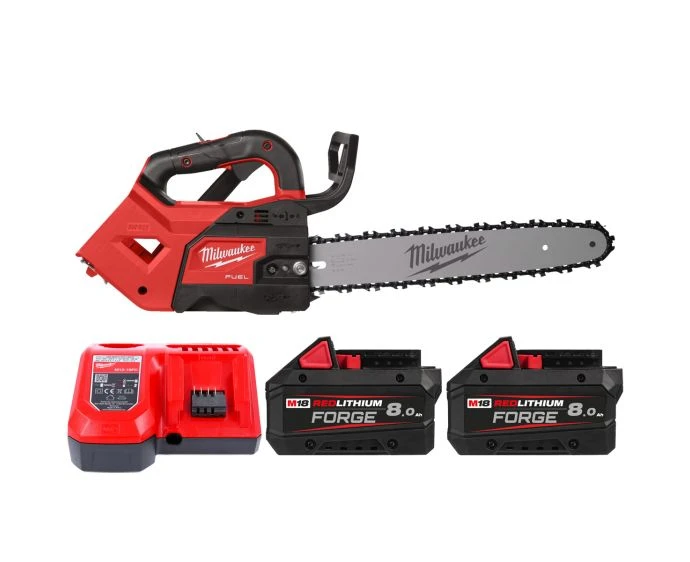Milwaukee M18FTHCHS35-802 M18 FUEL Top Handle Chainsaw 35cm Bar With 2 x 8.0Ah Batteries & Charger
