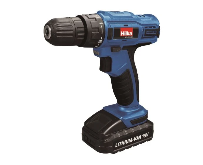 Hilka 18V Li-ion Cordless Drill/Driver With 2 x Batteries, Charger & Carry Case | PTLCD1802