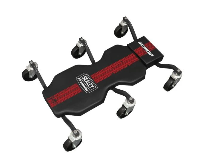 Sealey Steel Creeper with 6 Rough Ground 5" Wheels & Headrest | SCR101P