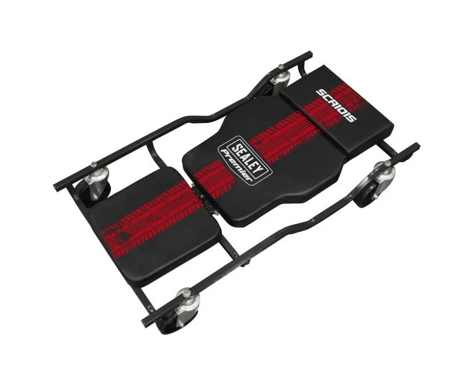 Sealey Steel Creeper with 4 Rough Ground 5" Wheels & Adjustable Back/Headrest | SCR101S
