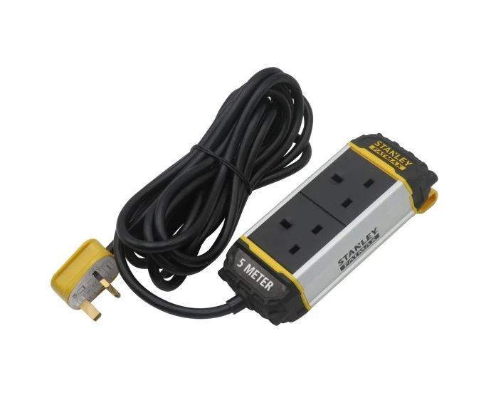 Stanley 2 Socket Powerboard 2x13A 5m with Belt Clip