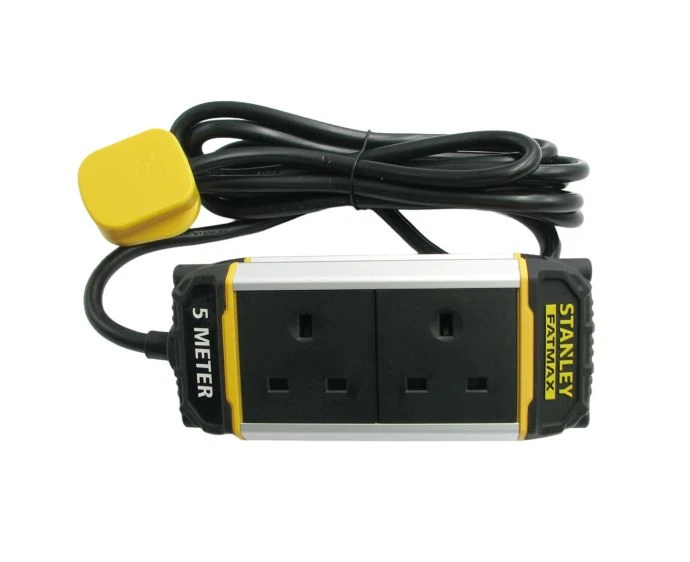 Stanley 2 Socket Powerboard 2x13A 5m with Belt Clip