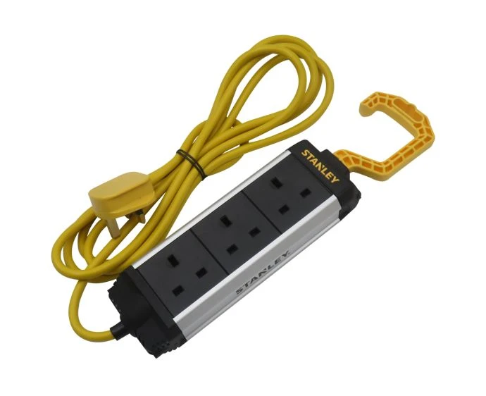 Stanley 3-Gang Powerboard 3m cord with Foldable Hook