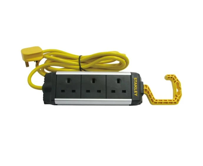 Stanley 3-Gang Powerboard 3m cord with Foldable Hook