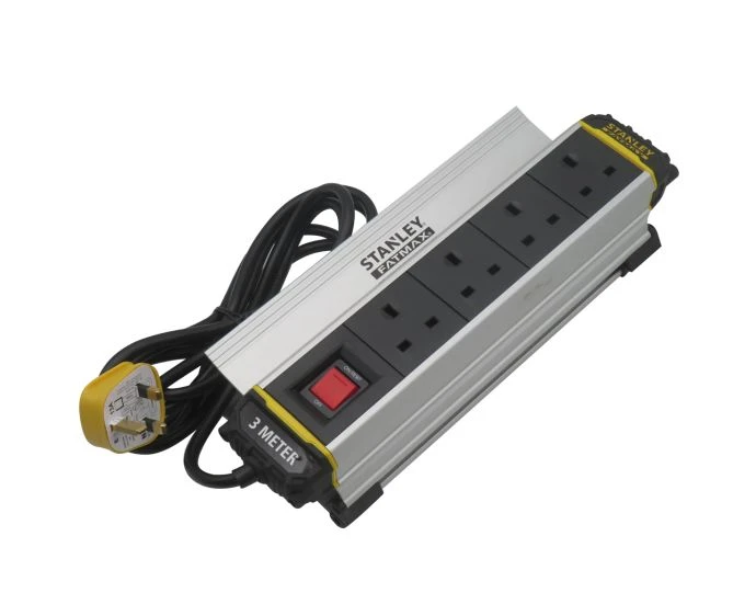 Stanley SXECFH2IHFE 4-Gang IP20 Powerboard with Clamp 3m