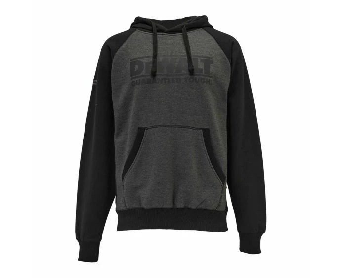 DeWalt Stratford Black/Grey Poly Cotton Hooded Sweatshirt - XXL