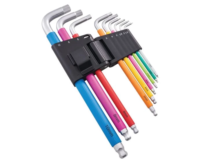 Faithfull XMS24HEXKEYS 9 Piece Colour Coded Hex Key Set