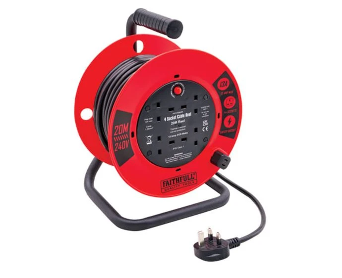 Faithfull XMS25CR20M 20M Cable Reel 13A
